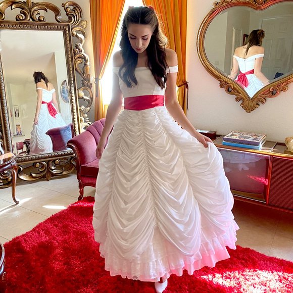 Vintage Dresses & Skirts - Vintage White Layered Ball Gown Wedding Dress